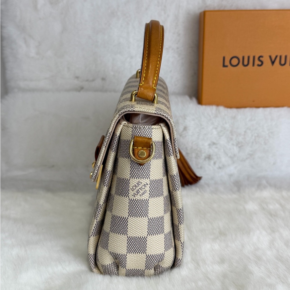 Authentic Louis Vuitton Checkered Damier Azur Croisette Pink Handbag Shoulder - Picture 5 of 13